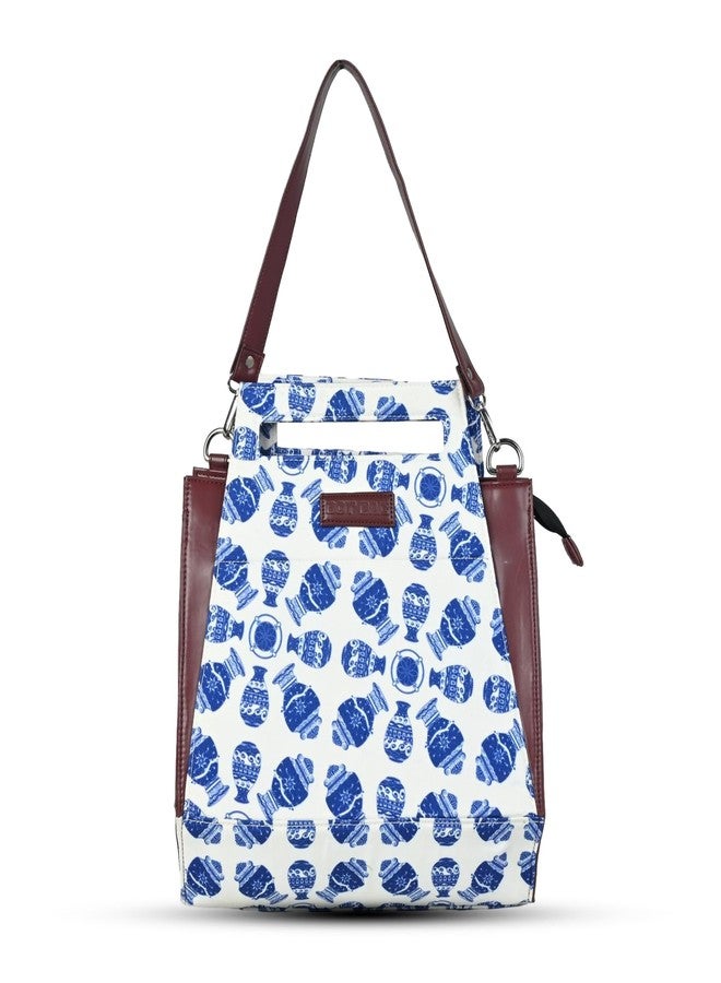 Bot Bag handbag for women Blue pottery Motif Stylish Bags for Office Use | Stylish Tote for Office Use | Purse for Women - Image 5